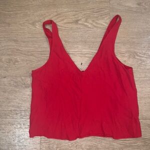 Aritzia Wilfred Free Kempner red tie back cropped tank top